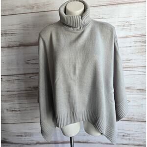 Shein Light Gray turtleneck Poncho sz small